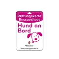 SAFETYBAG® – Die Rettungskarten-Halterung Hülle Tasche für jedes Auto – Shop Produkt Variante S Hund an Bord – Position an der Seitenscheibe oder Frontscheibe