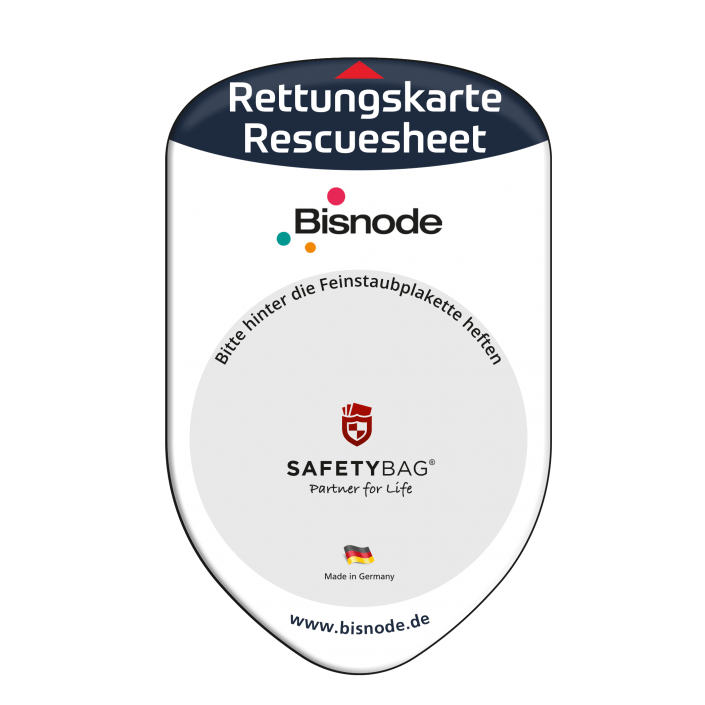 Werbung Referenzen Unternehmen BISNODE – SAFETYBAG® – Die Rettungskarten Rettungsdatenblätter Halterung Hülle Tasche für jedes Auto – für Fuhrpark Mitarbeiter nachhaltiges Werbegeschenk Give-away