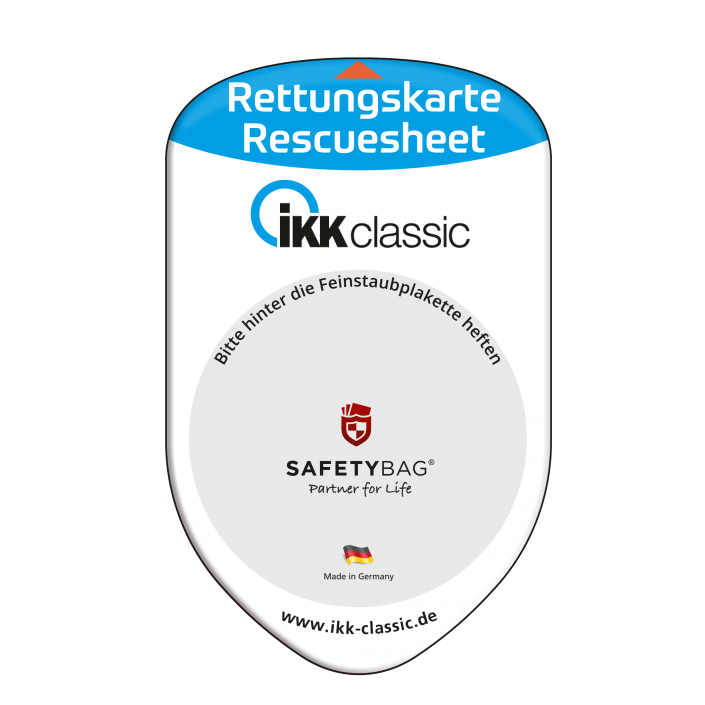 Werbung Referenzen Unternehmen IKK-classic – SAFETYBAG® – Die Rettungskarten Rettungsdatenblätter Halterung Hülle Tasche für jedes Auto – für Fuhrpark Mitarbeiter nachhaltiges Werbegeschenk Give-away