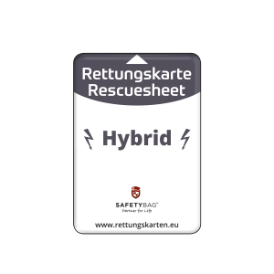 SAFETYBAG® – Die Rettungskarten-Halterung Hülle Tasche für jedes Auto – Shop Produkt Variante S Seitenscheibe Hybrid für Hybrid-Fahrzeuge – Position an der Seitenscheibe oder Frontscheibe