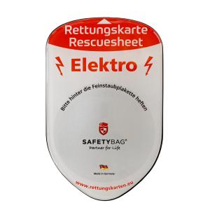 KFZ PKW Auto Car Rettungskarten Rescue Card Rettungsdatenblatt Halterung Tasche Huelle Safetybag F Front Elektro