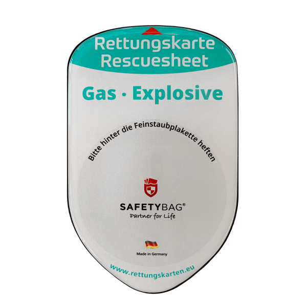 KFZ PKW Auto Car Rettungskarten Rescue Card Rettungsdatenblatt Halterung Tasche Huelle Safetybag F Front Gas Explosive