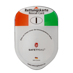 KFZ PKW Auto Car Rettungskarten Rescue Card Rettungsdatenblatt Halterung Tasche Huelle Safetybag F Front Italien