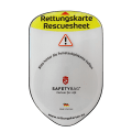 KFZ PKW Auto Car Rettungskarten Rescue Card Rettungsdatenblatt Halterung Tasche Huelle Safetybag F Front Standard Weiß