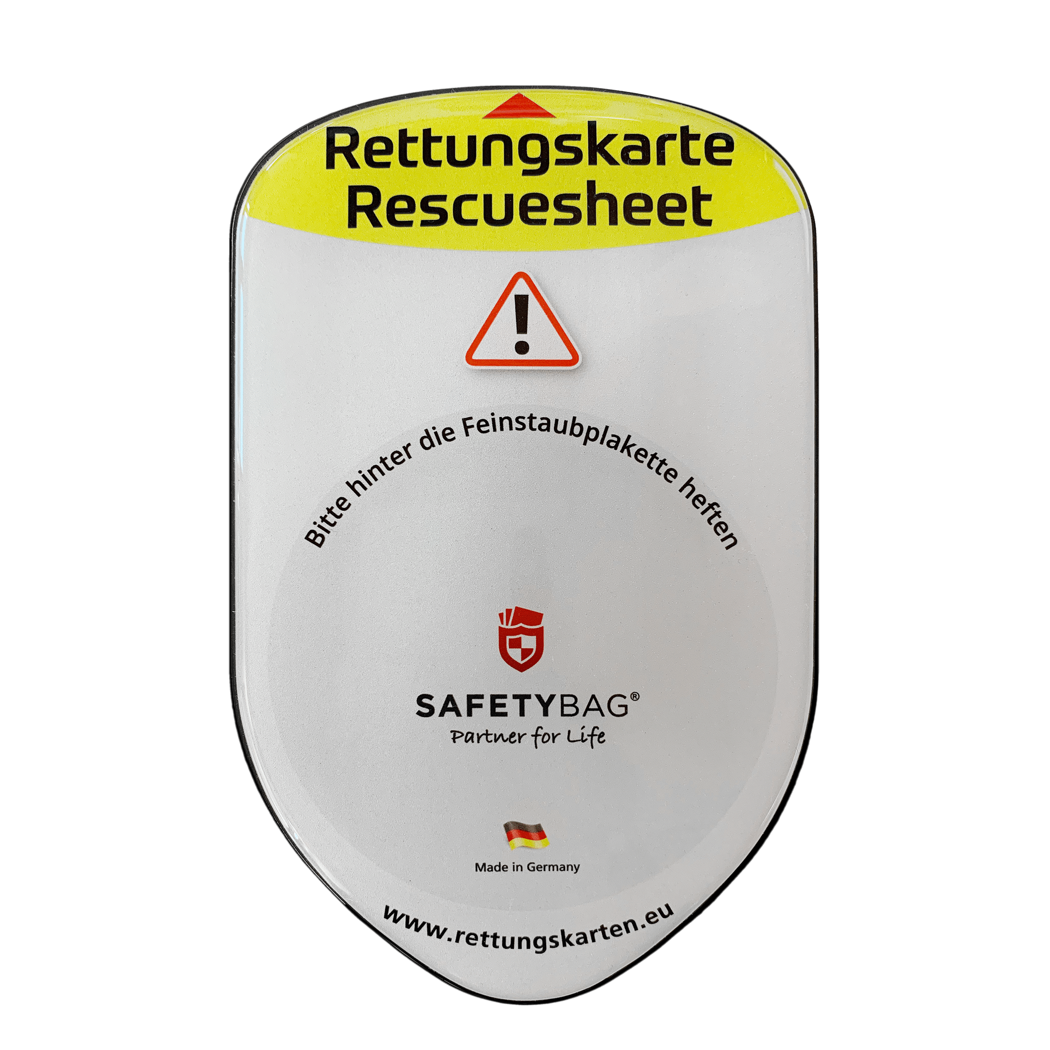 SafetyParker  Parkscheibe mit Gurtschneider - Rettungskartenhalterung Shop  - SAFETYBAG