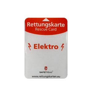 KFZ PKW Auto Car Rettungskarten Rescue Card Rettungsdatenblatt Halterung Tasche Huelle Safetybag S Front Elektro