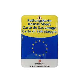 KFZ PKW Auto Car Rettungskarten Rescue Card Rettungsdatenblatt Halterung Tasche Huelle Safetybag S Front Europa